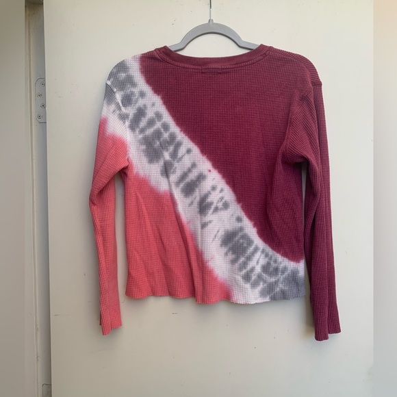 Anthro Waffle Long sleeve tee shirt tie dye pattern - Picture 4 of 6